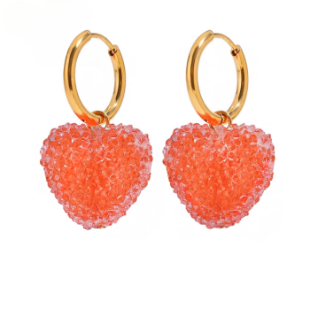 Kolczyki orange candy heart FUGJDE0202029-RD