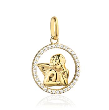Medalik z żółtego złota aniołek FUG5-15-M00046-2