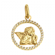 Medalik z żółtego złota aniołek FUG5-15-M00046-2