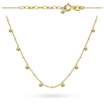 Naszyjnik złoty gładkie wiszące kulki FUG3-N00598-585