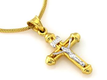 Zawieszka złoty krzyżyk z jezusem ZA3042