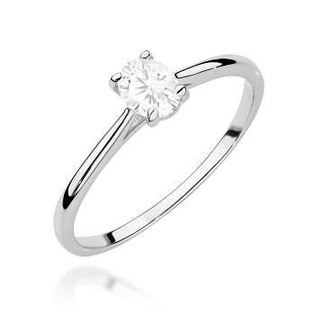 Pierścionek zaręczynowy z białego złota z brylantem 0.30ct 