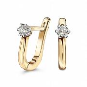 Kolczyki z dwukolorowego złota z brylantami