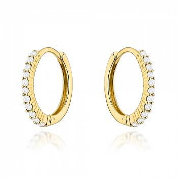 Kolczyki złote z białymi cyrkoniami FUG7-25-K00552-2