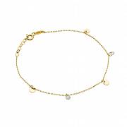 Bransoletka celebrytka złota kółeczka oraz cyrkonie FUG2-25-B00297-2