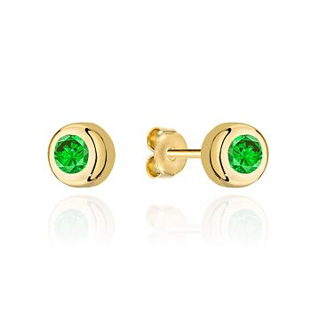 Kolczyki złote z zielonym kamieniem FUG7-4-K00652-2
