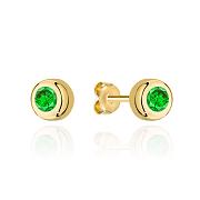 Kolczyki złote z zielonym kamieniem FUG7-4-K00652-2