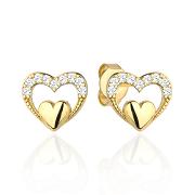 Kolczyki złote serce z cyrkoniami FUG7-40-K01674-2