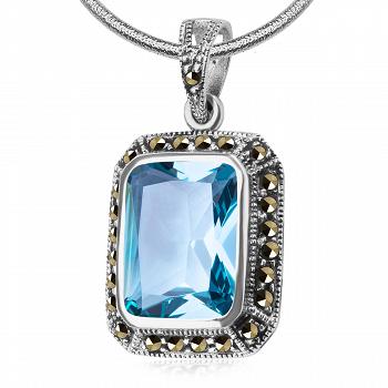 Srebrna zawieszka z markezytami IWZI082 