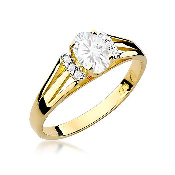 Pierścionek zaręczynowy z żółtego złota z diamentami laboratoryjnymi 0.45 ct