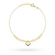 Bransoletka złota ogniwa i wiszące serce FUG2-B00986-585