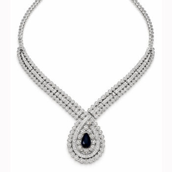 Naszyjnik srebrny kolia do ślubu z cyrkoniami FUGNA-0188