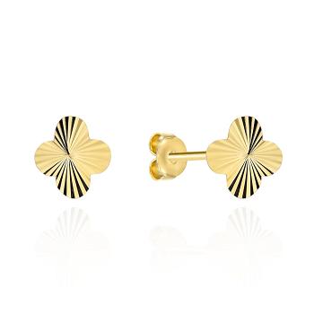 Kolczyki złote diamentowane koniczynki FUG7-21-K01717-2