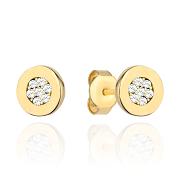 Kolczyki złote okrągłe z cyrkoniami FUG7-K01750-585