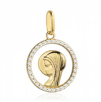 Medalik złoty Matka Boska z cyrkoniami FUG5-15-M00099-2
