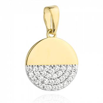 Zawieszka złota koło z cyrkoniami FUG6-21-Z00230-2