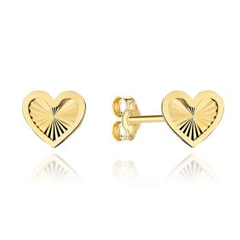 Kolczyki złote diamentowane serca FUG7-K01623-375