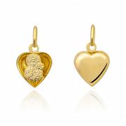 Medalik z żółtego złota serce z wizerunkiem Matki Boskiej Częstochowskiej FUG5-15-M00013-2