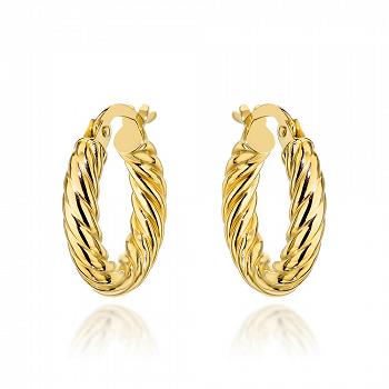 Kolczyki złote plecione kółka FUG7-17-K01595-2