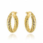 Kolczyki złote plecione kółka FUG7-17-K01595-2