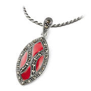 Zawieszka zdobiona markazytami i emalią BWZE002