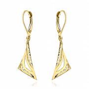 Kolczyki złote trójkąty z ażurowym zdobieniem FUG7-17-K01445-2