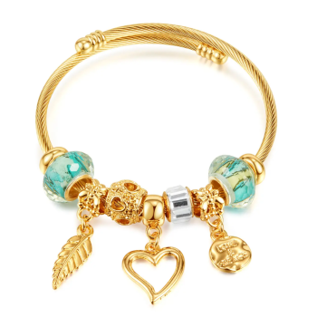 Bransoletka damska złota charmsy FUGTGB937