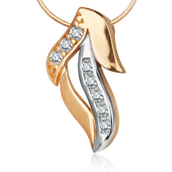 Złota zawieszka z cyrkoniami XLB1391 