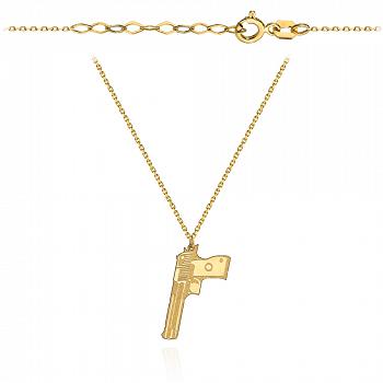 Naszyjnik złoty celebrytka pistolet FUG3-4-CN00297-2