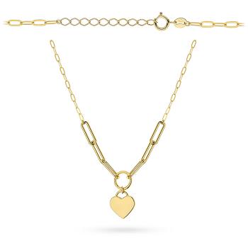Naszyjnik złoty ogniwa i serce  FUG3-17-N00628-2