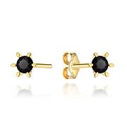 Kolczyki złote z czarnymi kamieniami FUG7-37-K01564-2