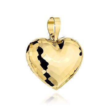 Zawieszka złota wypukłe diamentowane serce FUG6-Z00664-585