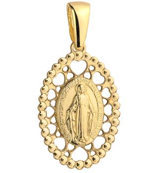 Medalik z żółtego złota Cudowny Medalik ażur FUG5-9-M00012-2