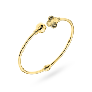 Bransoletka złota sztywna diamentowana koniczyna i kulka FUG2-B01066-585