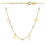 Naszyjnik złoty celebrytka nieskończoność, kulki i serce FUG3-4-CN00291-2