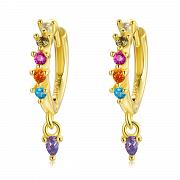 Kolczyki srebrne z kolorowymi cyrkoniami KFUG069