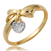 Pierścionek zaręczynowy z cyrkoniami serce