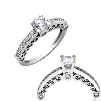 Pierścionek zaręczynowy z brylantami 