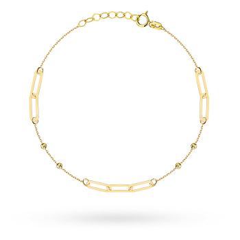 Bransoletka złota ogniwa i diamentowane kulki FUG2-17-B00991-2