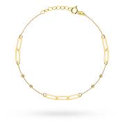 Bransoletka złota ogniwa i diamentowane kulki FUG2-17-B00991-2