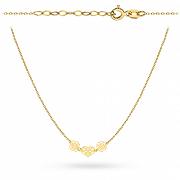 Naszyjnik złoty celebrytka ażurowe serce, kwiatek i kółko FUG3-34-N00562-2