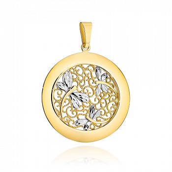 Zawieszka trzy złote ważki w kole FUG6-17-Z00155-2