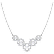 Naszyjnik SWAROVSKI • Sparkling Dance Flower Necklace, Medium, White, Rhodium plating  5397240 
