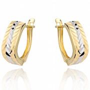 Kolczyki diamentowane z dwukolorowego złota zaokrąglane FUG7-25-K01067-2