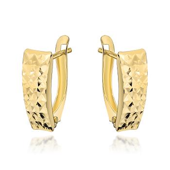 Kolczyki złote diamentowane na angielskim zapięciu FUG7-K01311-375