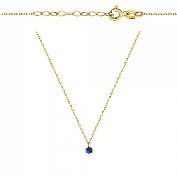 Naszyjnik złoty z niebieską cyrkonią FUG3-25-N00428-2
