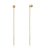 Kolczyki złote przewlekane gładkie kulki FUG7-17-K00581-2