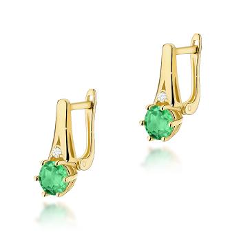 Kolczyki z brylantami i szmaragdami FKO572-585-SZ1.00/0.03