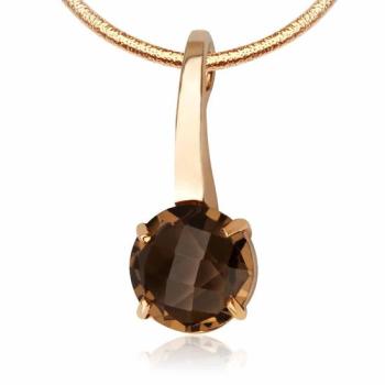 Zawieszka złota z kwarcem dymnym ZLW6010