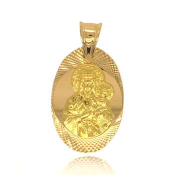 Medalik z żółtego złota Matka Boska Częstochowska FUG5-9-M00061-2